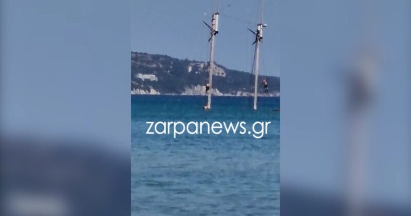 Χανιά: Αχάμπαροι νεολαίοι πήδηξαν από τα κατάρτια βυθισμένου πλοίου με πανιά