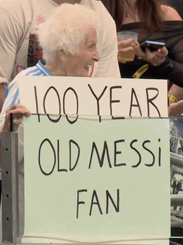 Αιωνόβια fan του κοντού εμφανίστηκε στις κερκίδες, με δύο παστέλια την αντάμειψε ο GOAT